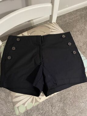 LOFT Black Sailor Button Shorts